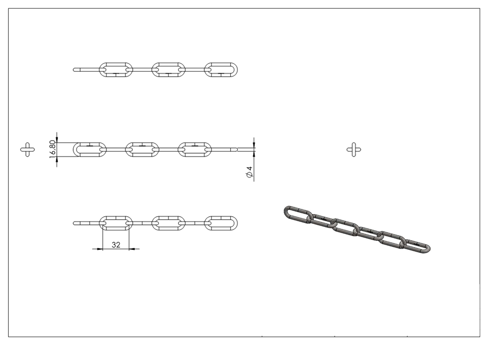 VA chain DIN 763, Ø 4mm