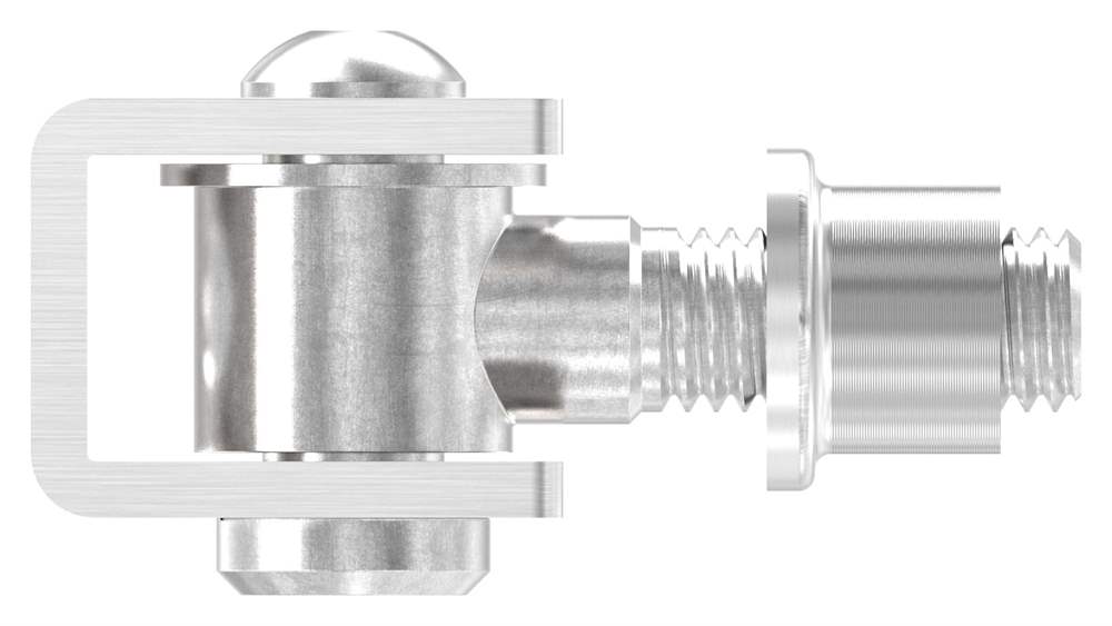 Gate hinge with threaded sleeve M12, V4A