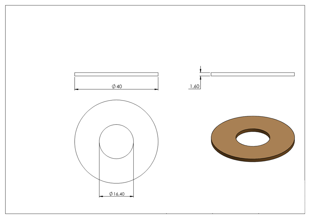 Brass washer from gate hinge 30.3510.8