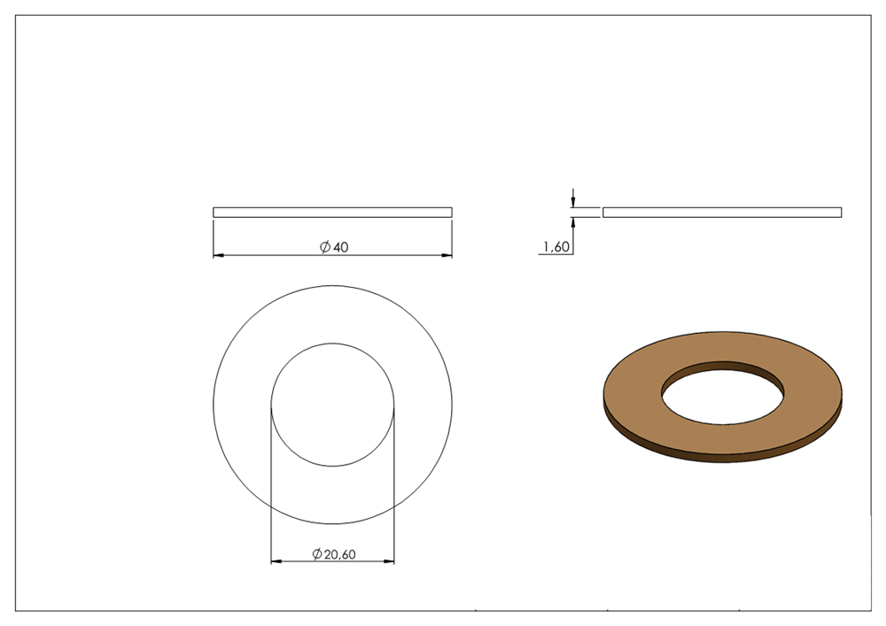 Brass washer from gate hinge 30.3511.8