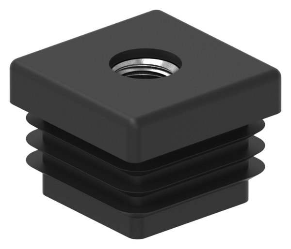 Plastic cap for square tube 30x30mm with M10