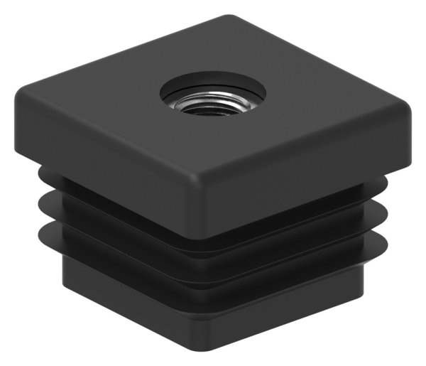 Plastic cap for square tube 30x30mm with M8