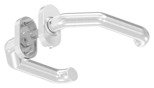 Pair of lever handles, one handle fixed, V2A