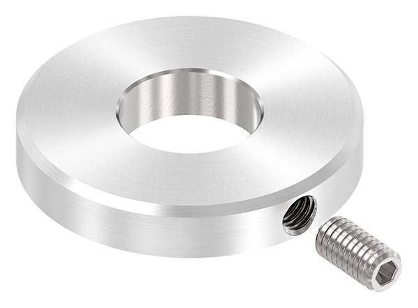 Cover plate 30 x 5mm, with round grinding and chamfer, bore 12.3mm, V2A