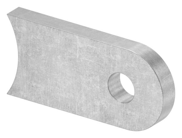 Welding lug 50 x 25 x 6mm with round hole Ø 9mm, connection 42.4mm