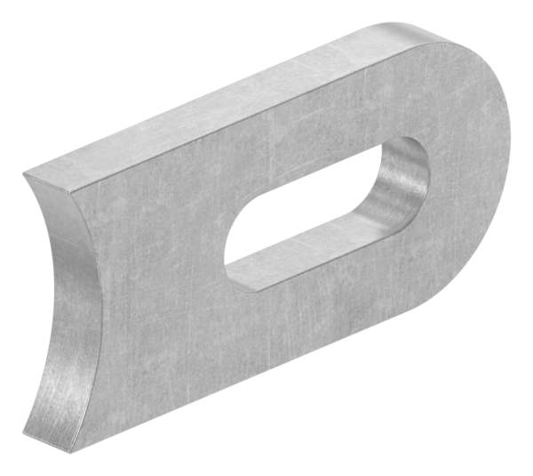 Welding lug 50 x 25 x 6mm with oblong hole 25 x 9mm, connection 42.4mm