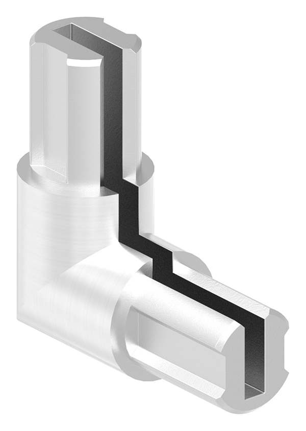 Corner connector for clamping profile 27 x 1.5 mm
