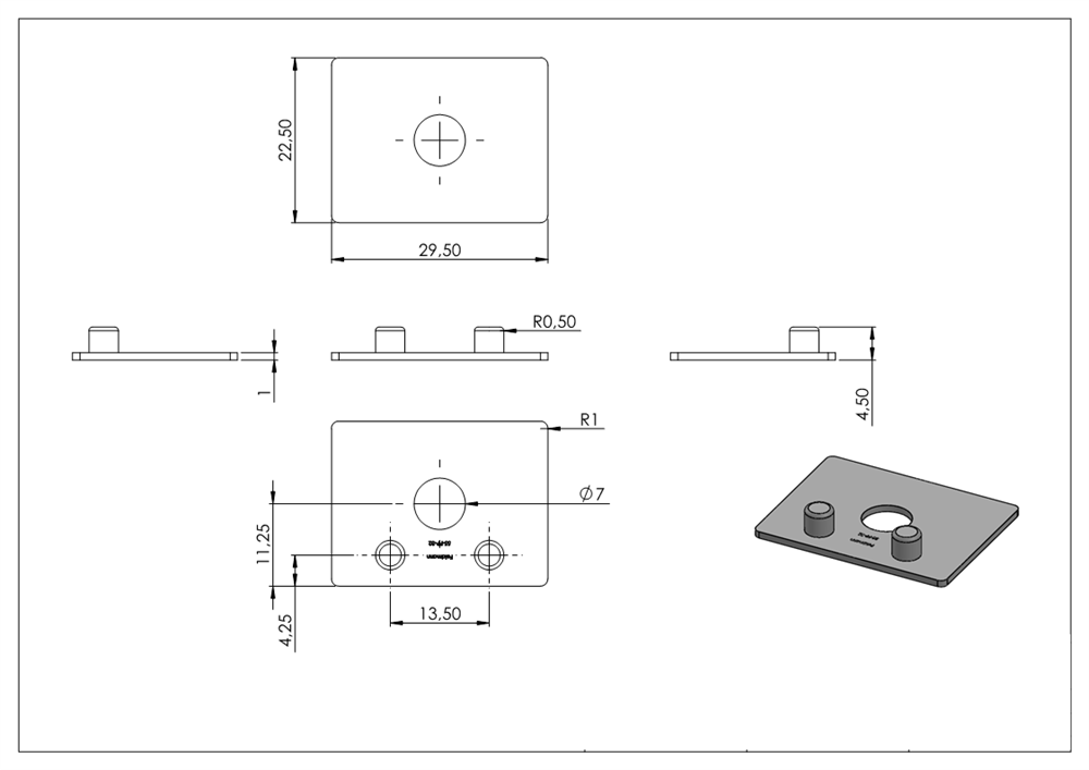 Replacement plastic plate for perforated plate holder D=32mm